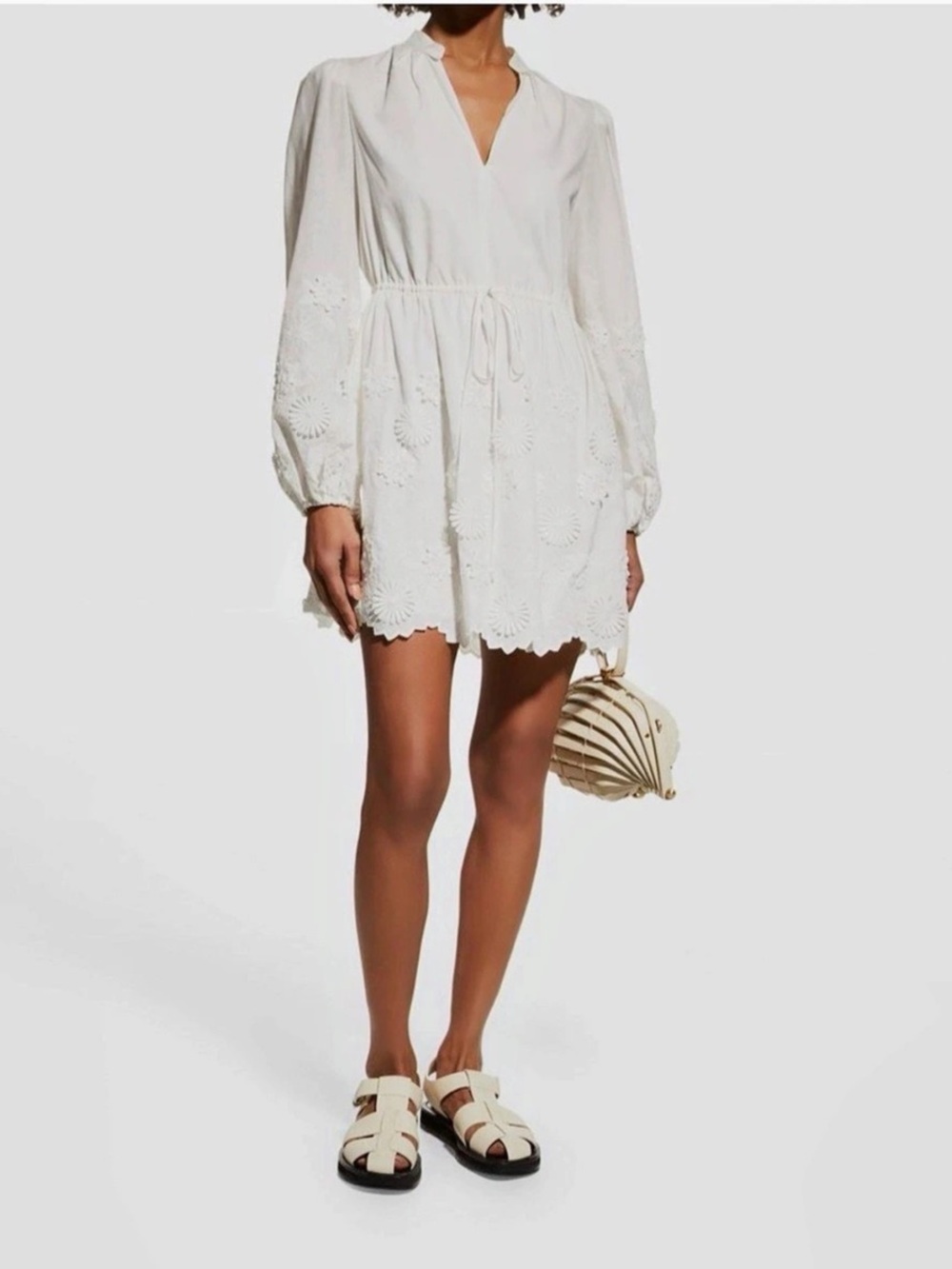 MILLY Elise 3D Cotton Embroidered Dress Size 6